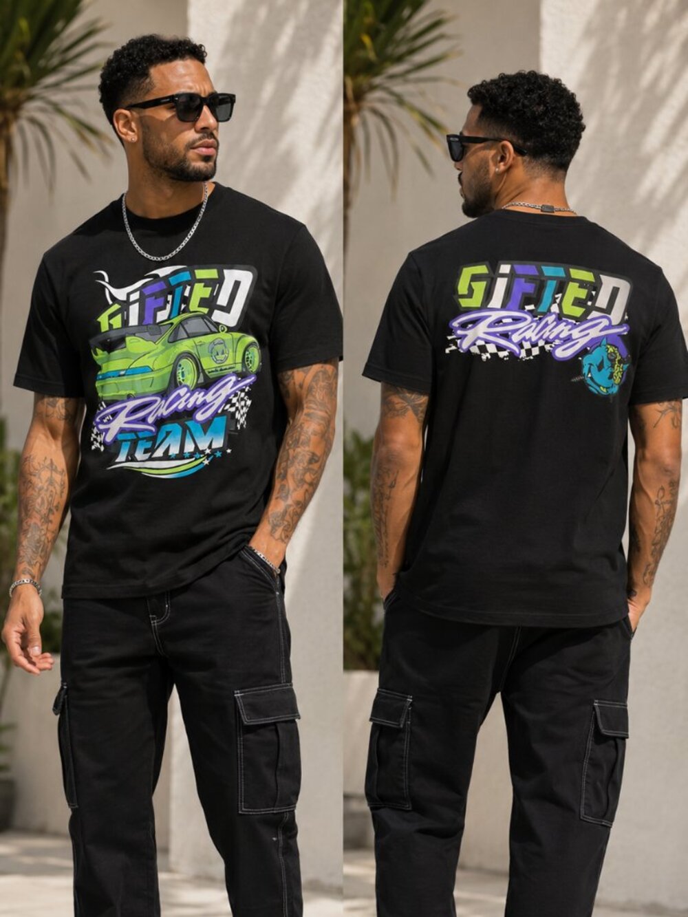 New Men's GFTD Graphic Tee Racing Car - M